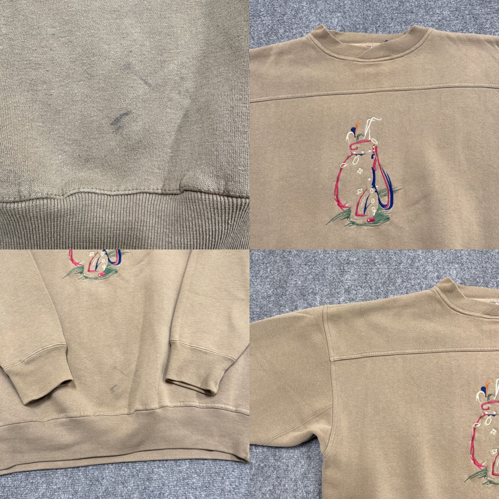 Vintage Crable Sportswear Sweater Pullover Men's XL Embroidered Golf Distressed Beige Cotton Blend Size US XL / EU 56 / 4 - 8 Thumbnail