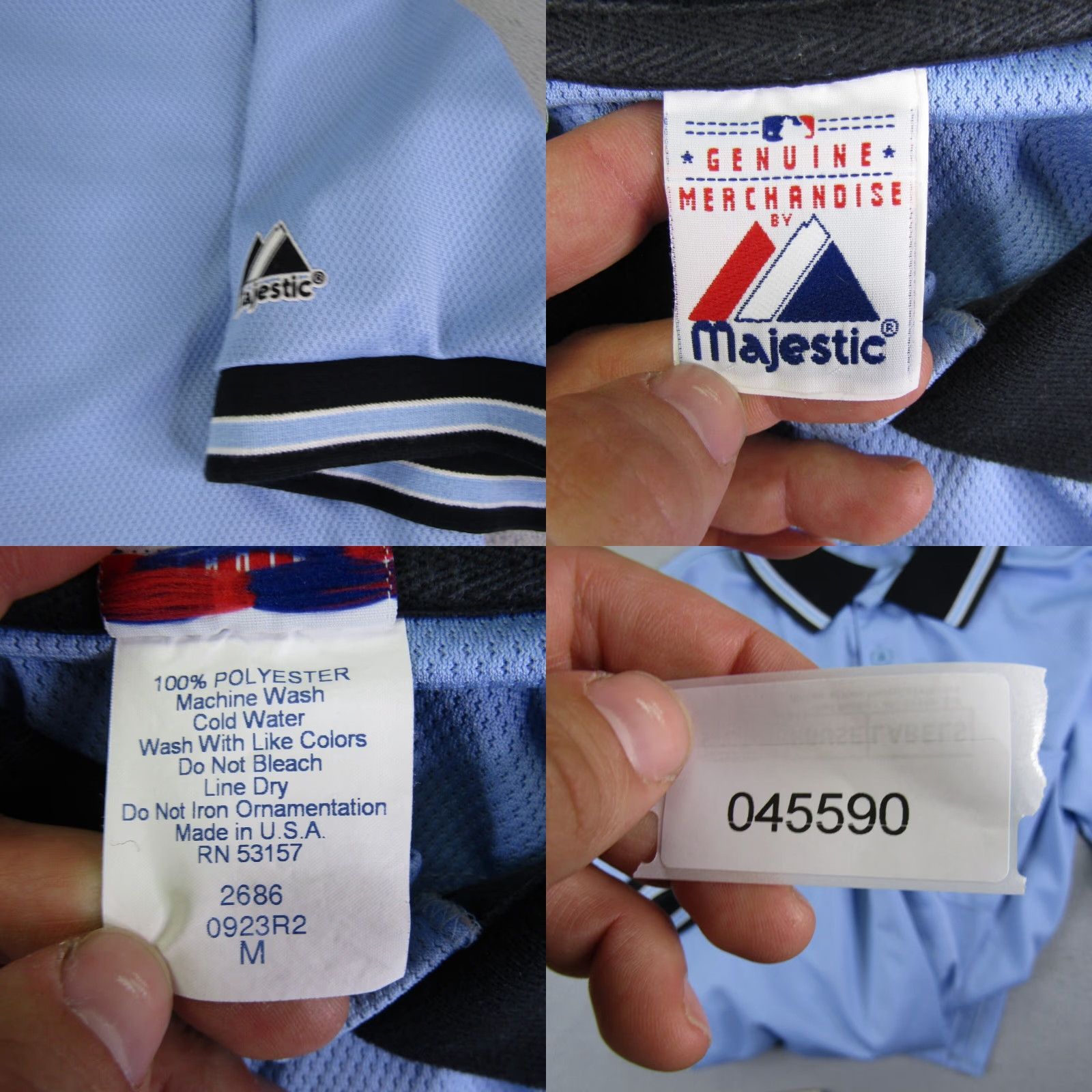 Vintage VINTAGE Majestic Polo Shirt Men M Blue Pocket 90s Sports Baseball Golf Polo Shirt Mens Blue 90s Size US M / EU 48-50 / 2 - 8 Thumbnail