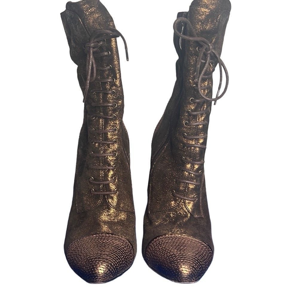 Other El Dantes Metallic Suede stiletto Boots Booties 6.5 Platforms Size US 6.5 / IT 36.5 - 14 Thumbnail