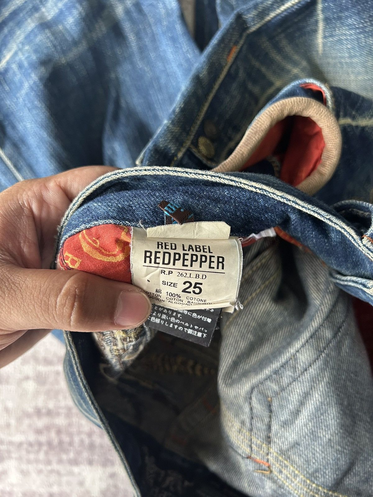 Ed Hardy Y2K Red Pepper Flared Jeans Size 28" / US 6 / IT 42 - 17 Thumbnail