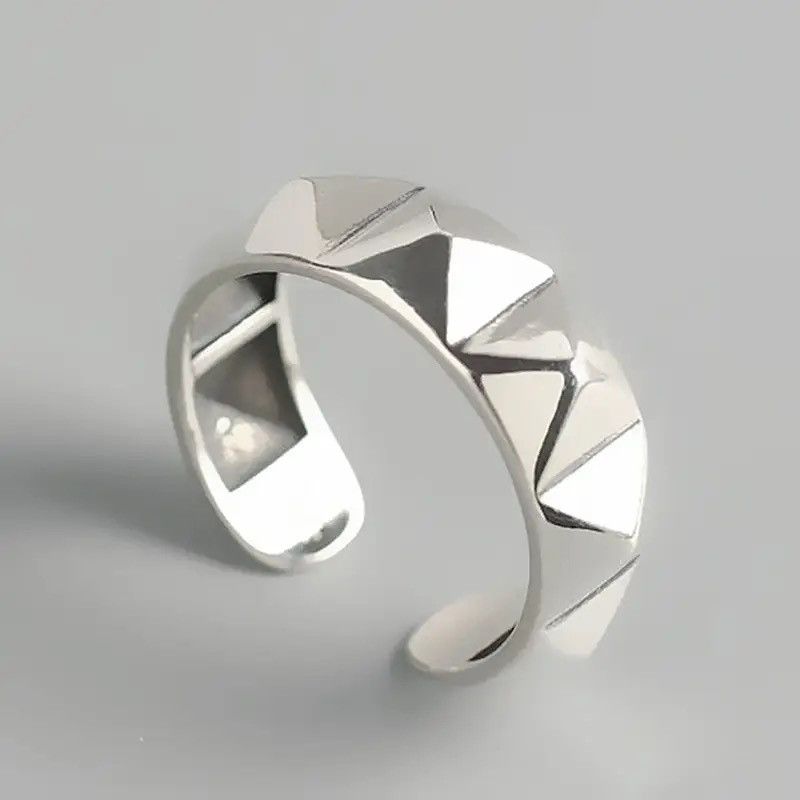 Jewelry × Vintage Temperament Glossy rhombus Ring Opening Ring Size ONE SIZE - 2 Thumbnail
