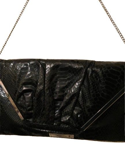 Designer × Other × Vintage Deadstock Jane Norman Black Snake Front Plate Clutch 2009 Size ONE SIZE - 1 Thumbnail