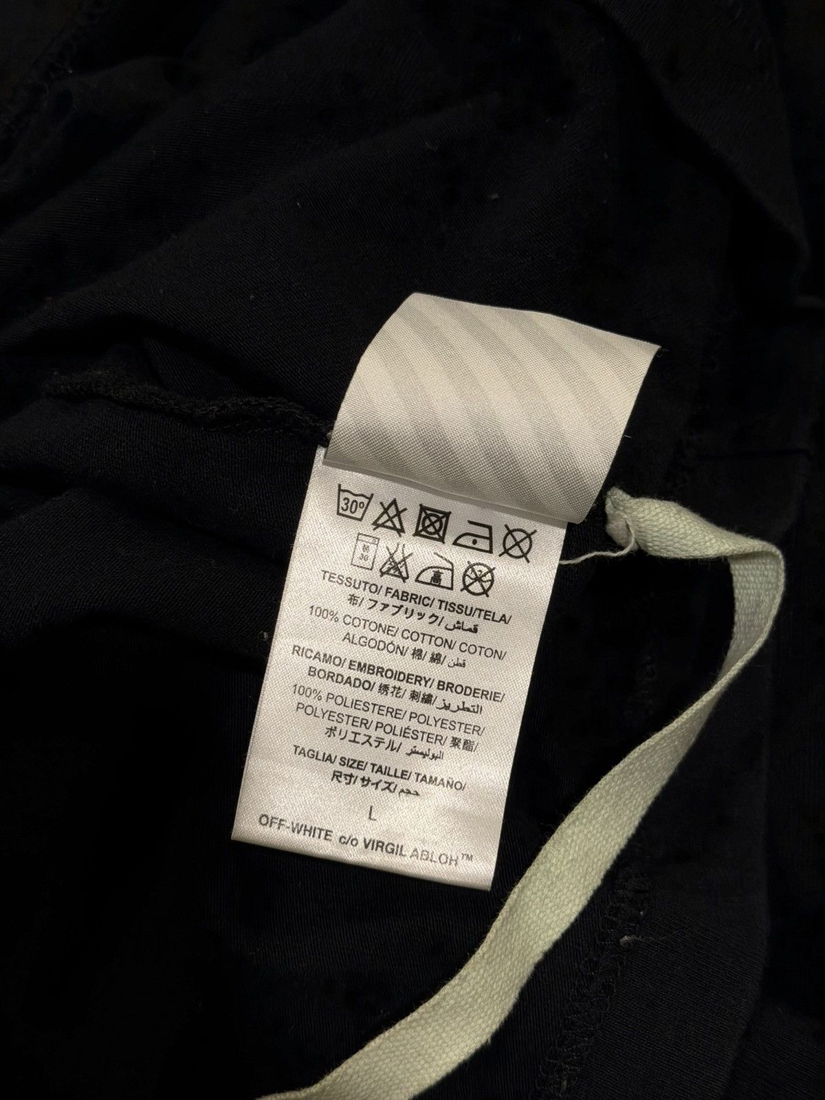 Off-White Off-White c/o Virgil Abloh Embroidered Logos SS17 Black Tee Size US L / EU 52-54 / 3 - 15 Thumbnail