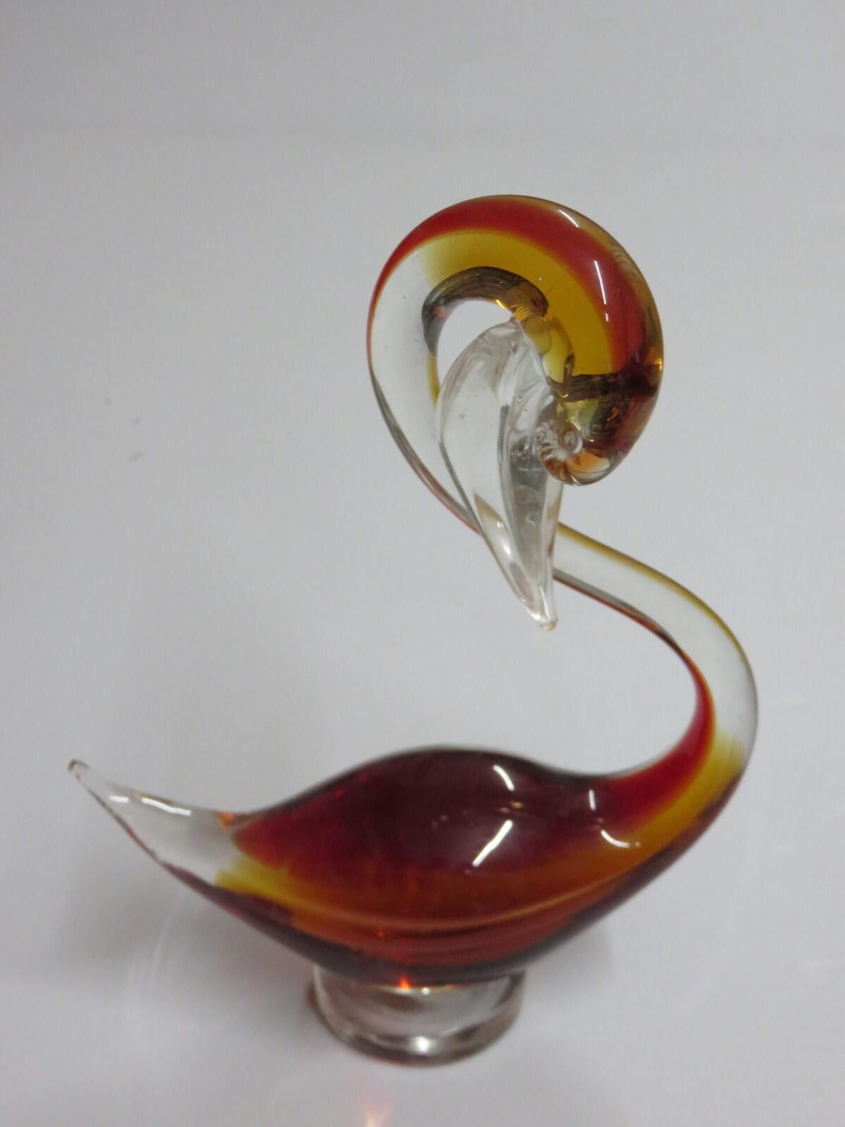 Other Vintage Glass Swan Clear and Brown Paperweight Art Glass 8" Size ONE SIZE - 2 Thumbnail