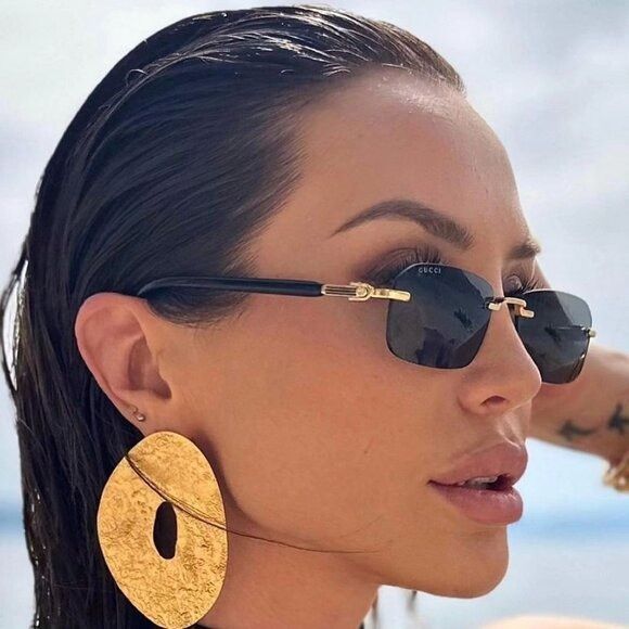 Gucci Gucci GG1221S 001 Sunglasses Gold/Black Rectangle Frame Size ONE SIZE - 11 Thumbnail