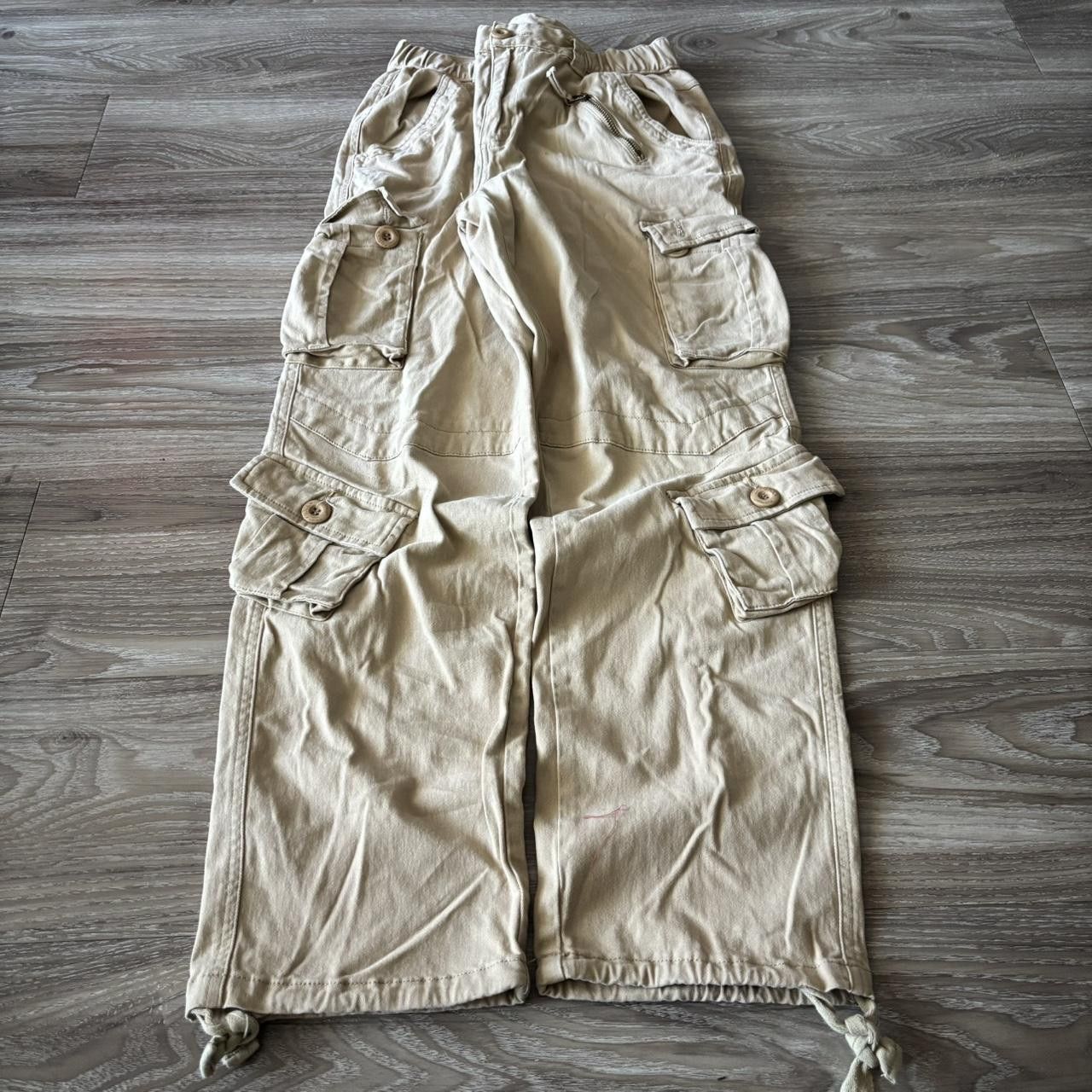 Vintage Crazy Vintage Y2K/2000s Khaki Tan Streetwear Skater Double Cargo Pants! 29x30 Size US 29 - 3 Thumbnail