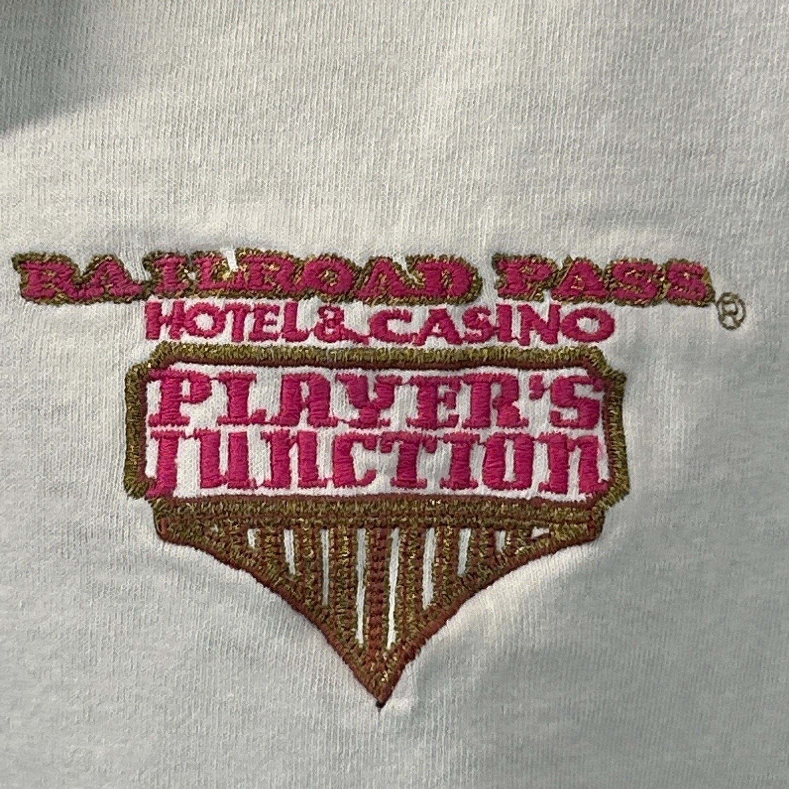 Fruit Of The Loom Vintage 90s Railroad Pass Casino Polo Shirt Henderson 2XL Size US XXL / EU 58 / 5 - 6 Thumbnail