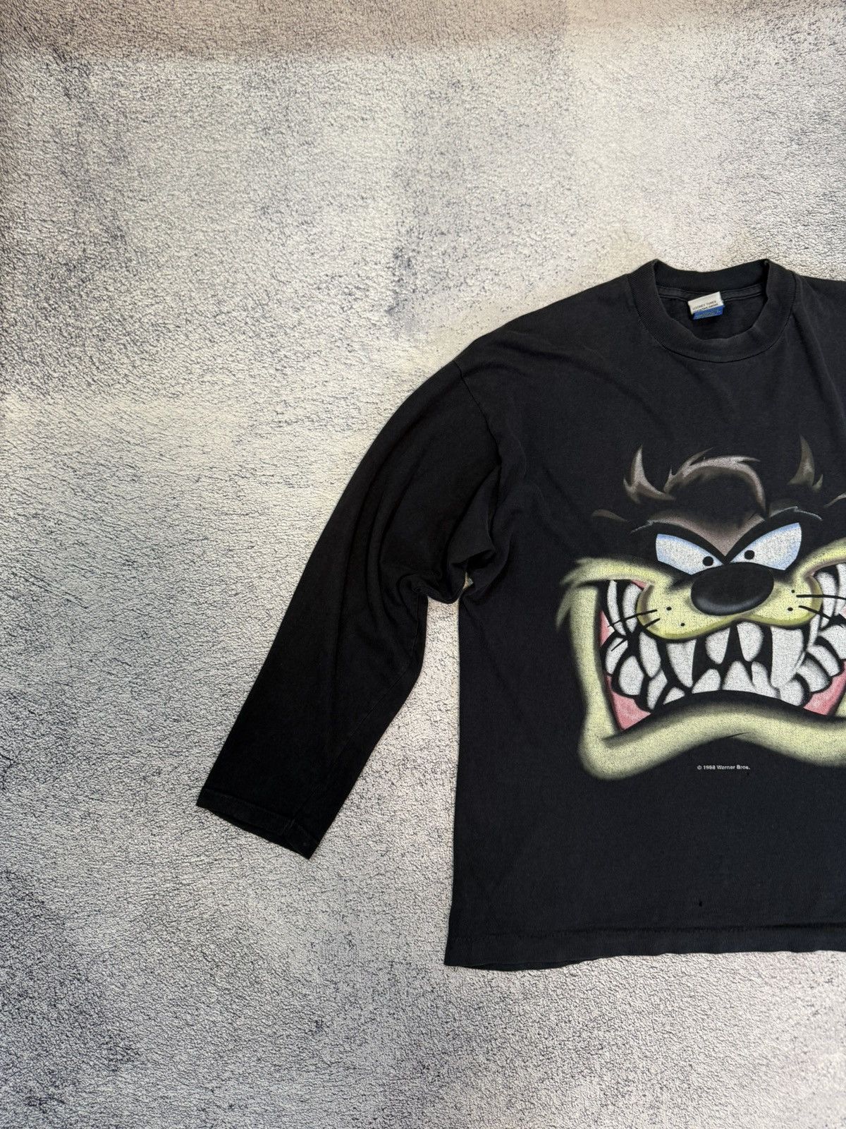Warner Bros Vintage 1998 Looney Tunes Taz Long Sleeve Shirt Black S-M Size US M / EU 48-50 / 2 - 3 Thumbnail