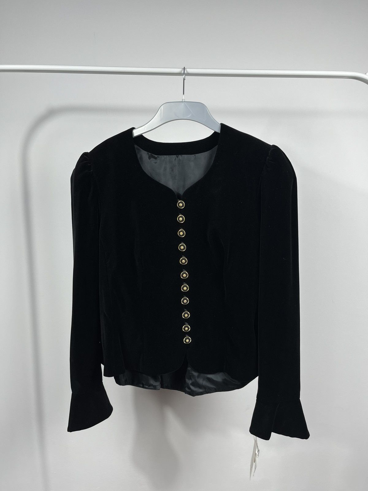 Vintage Helene Strasser Germany Vintage Velvet Jacket Gold Buttons Size L / US 10 / IT 46 - 1 Thumbnail