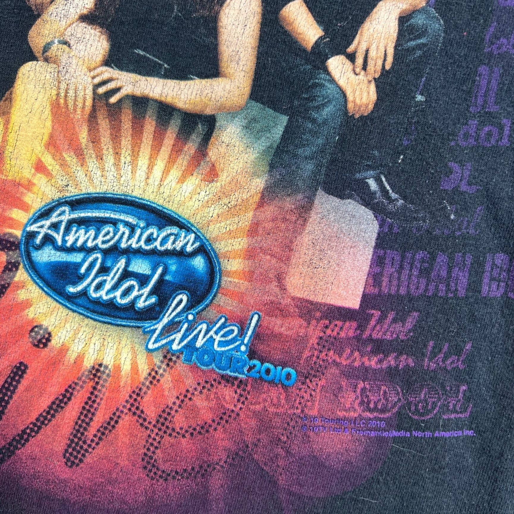 Hanes VINTAGE American Idol Shirt L Adult Black 2010 Tour Hanes Heavy Cotton Unisex T-Shirt Men's Womens Size US L / EU 52-54 / 3 - 3 Thumbnail
