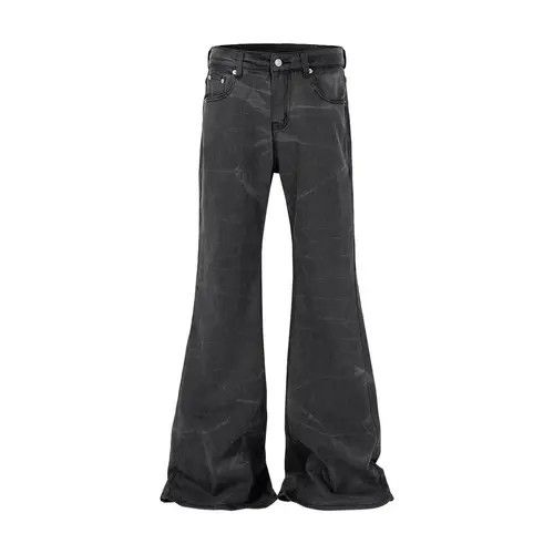 Japanese Brand Washed Wave Patterned Micro Flared Jeans Men Size US 31 - 4 Thumbnail