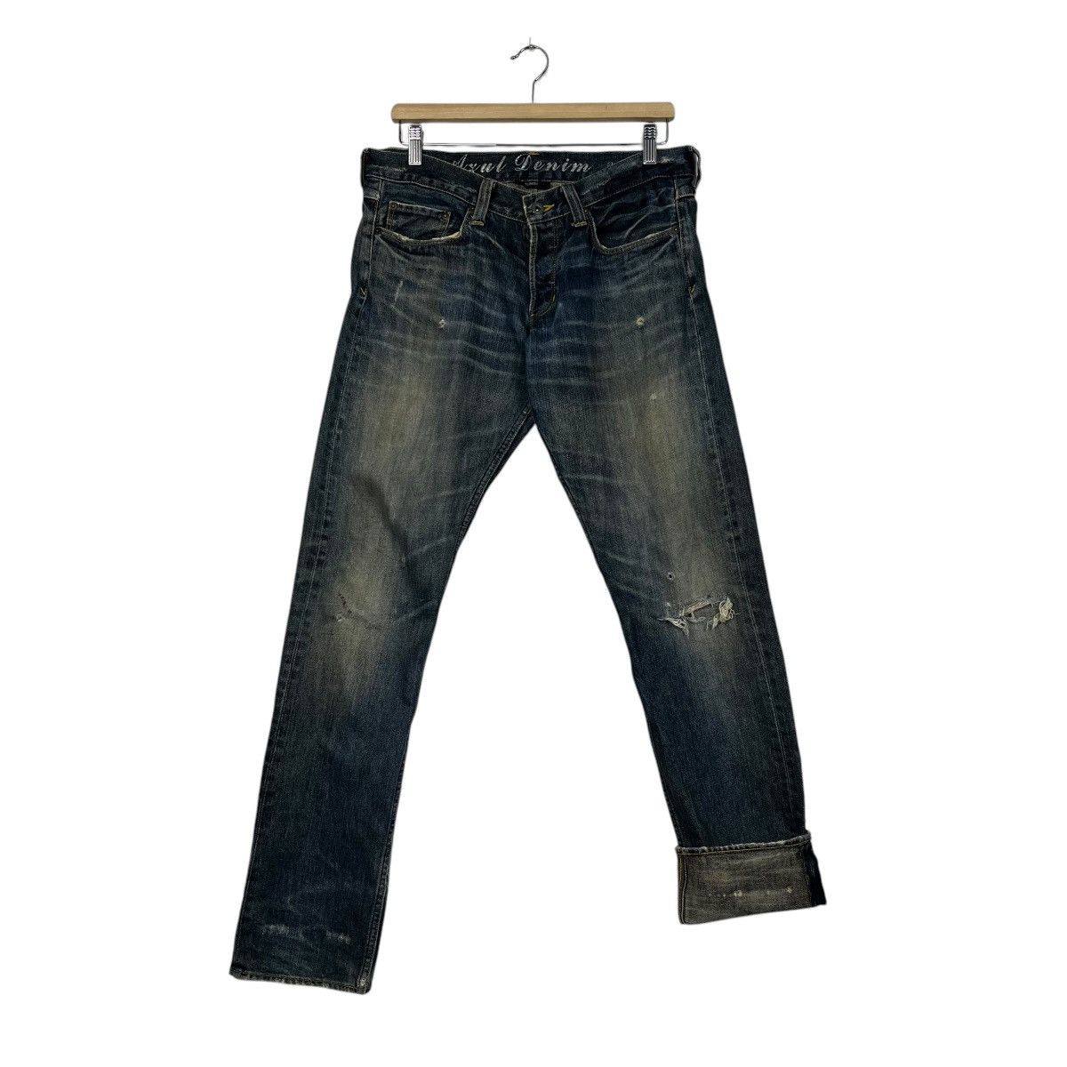Japanese Brand Vintage Azul By Moussy Distressed Denim Size 32" / US 10 / IT 46 - 11 Thumbnail