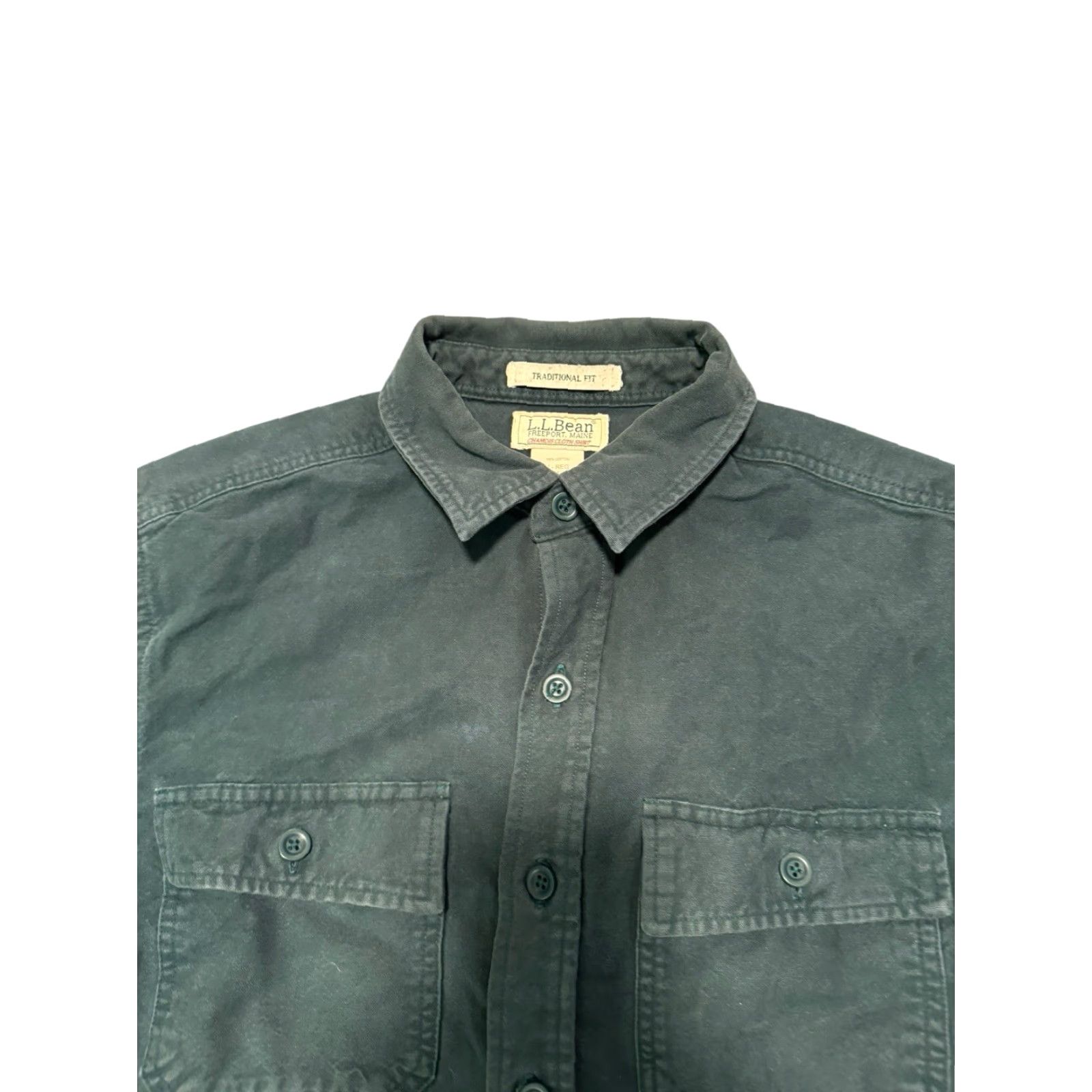 Vintage VINTAGE L.L. Bean Button-Up Shirt Chamois Cloth Mens Forest Green M Regular Long Sleeve Casual, Workwear, Travel, 90s City Classic Hunting Hiking USA Size US M / EU 48-50 / 2 - 5 Thumbnail