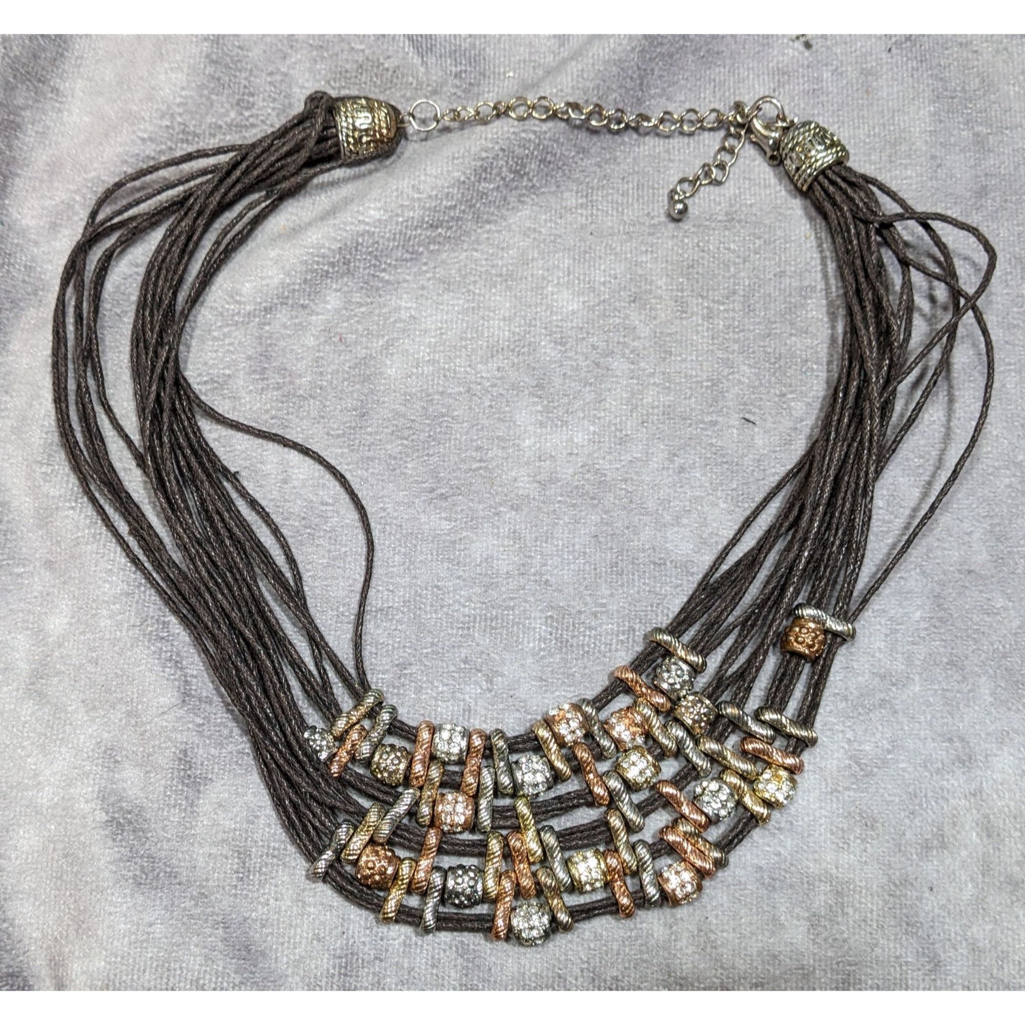 Other Rustic Glam Multi-Metallic Layered Multistrand Bib Necklace Size ONE SIZE - 6 Thumbnail
