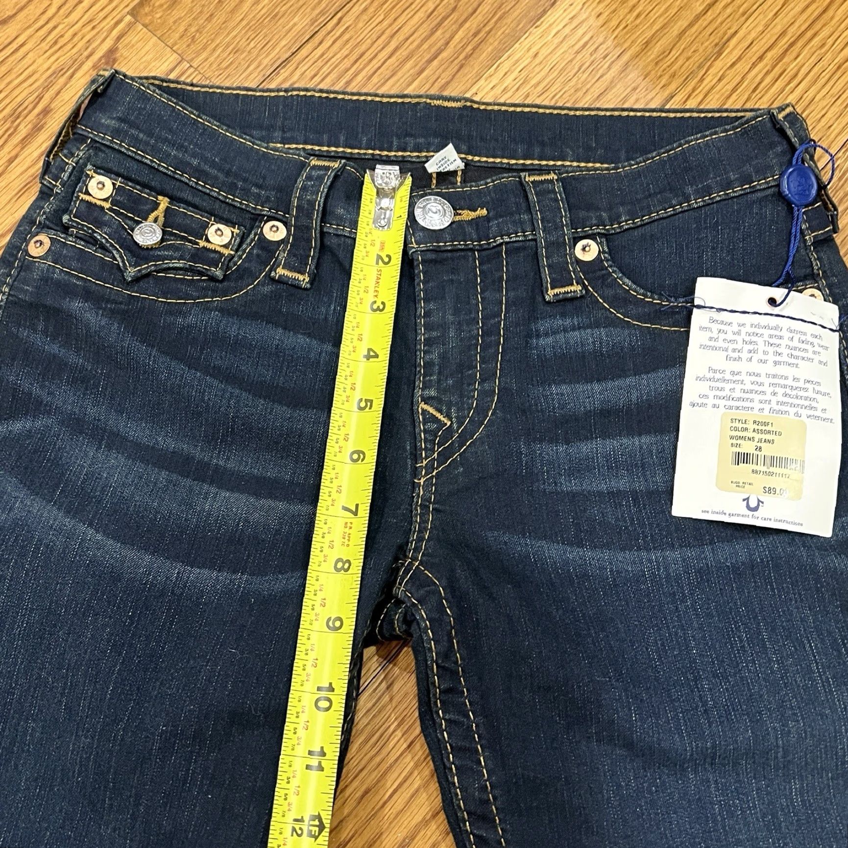 True Religion VINTAGE True Religion Womens Jeans Size 28 Blue Straight Leg 90s Style Cotton Blend Size 28" / US 6 / IT 42 - 7 Thumbnail