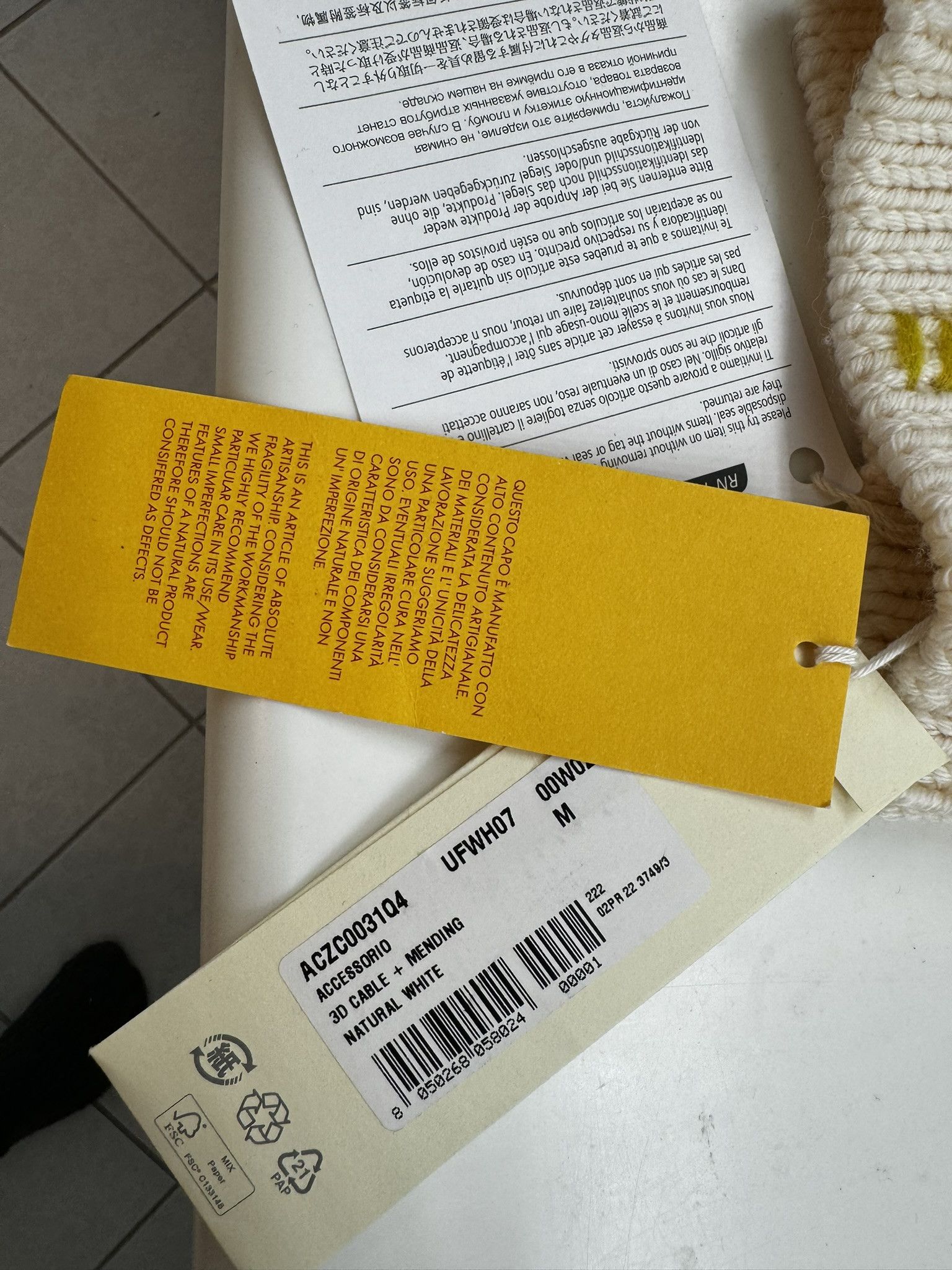 Marni MARNI Contrast-Stitched Knit Balaclava in CREAM MSRP $550 Size ONE SIZE - 4 Thumbnail