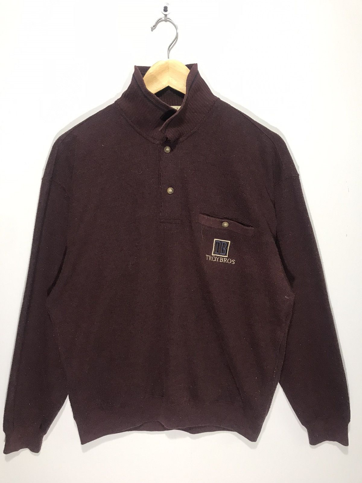 Japanese Brand × Vintage Vintage Troy Bros Button Up Sweatshirt Size US L / EU 52-54 / 3 - 3 Thumbnail