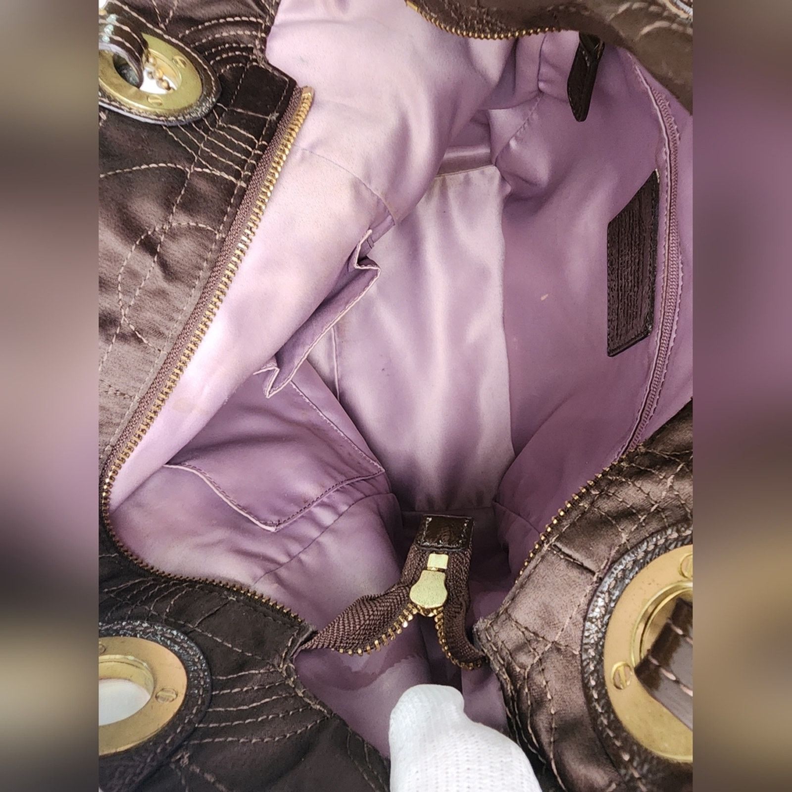 Coach Coach purple satin and enamel Brown Tote Bag J0973 Size ONE SIZE - 11 Thumbnail