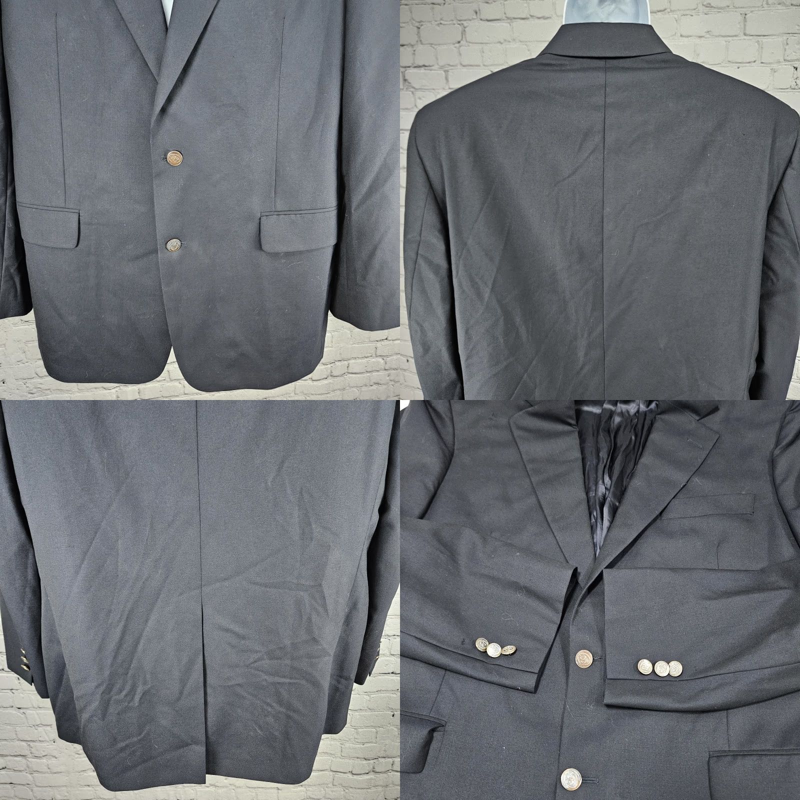 Brooks Brothers Brooks Brothers Navy 100% Wool Loro Piana Brookwood 2 Button Notch Blazer 42R Size 42R - 9 Thumbnail