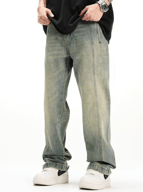 Japanese Brand × Jean High Street American Retro Distressed Straight Jeans Size US 32 / EU 48 - 1 Thumbnail