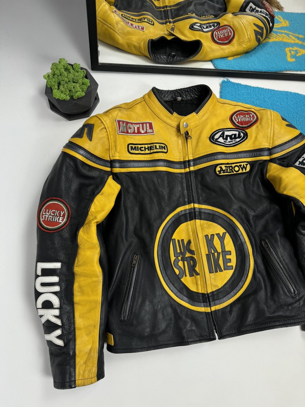 Vintage Vintage Lucky Strike Racing Leather Jacket Size US L / EU 52-54 / 3 - 2 Thumbnail