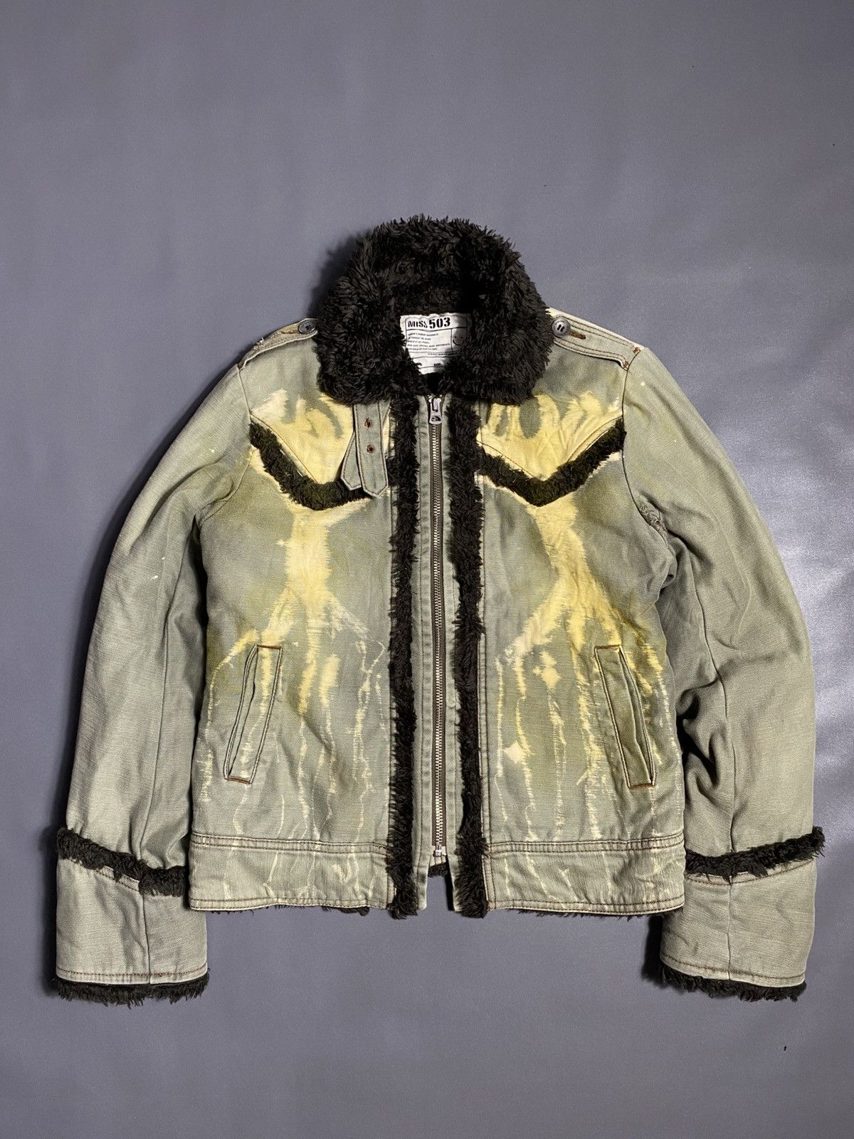 Edwin Vintage EDWIN Inner Sherpa Distressed Fleece Jacket Size US M / EU 48-50 / 2 - 1 Thumbnail