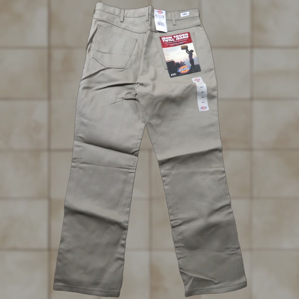 Dickies Dickies Men’s Twill Pants Khaki Straight 35X31 Work Flat Front Regular Waist Beige Cotton Polyester Size US 35 - 1 Thumbnail