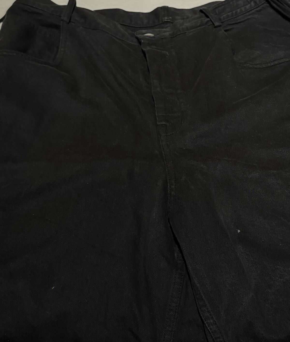 Ann Demeulemeester DRAWSTRING DENIM WIDE LEG SHORTS OILED WAXED Size US 35 - 7 Thumbnail
