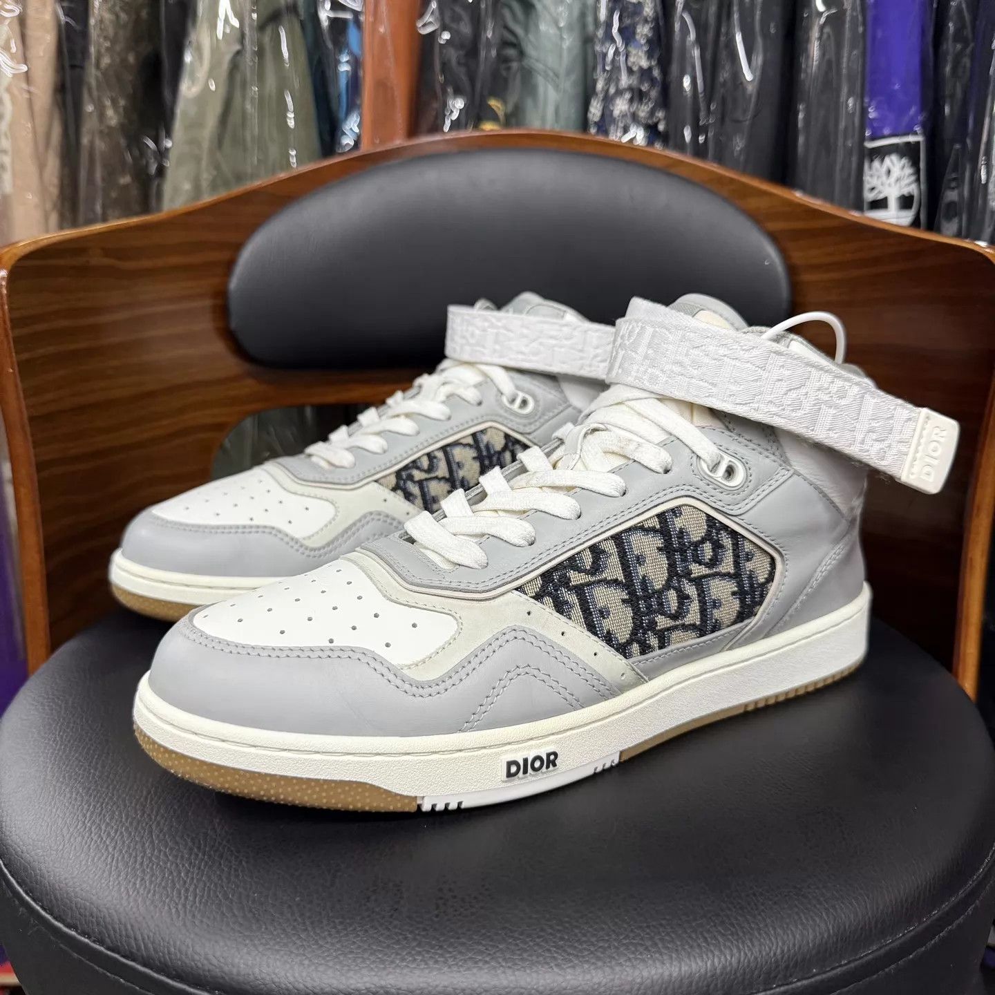 Dior Dior B27 Mid Gray/White Oblique Print 43 98 New Size US 10 / EU 43 - 1 Thumbnail