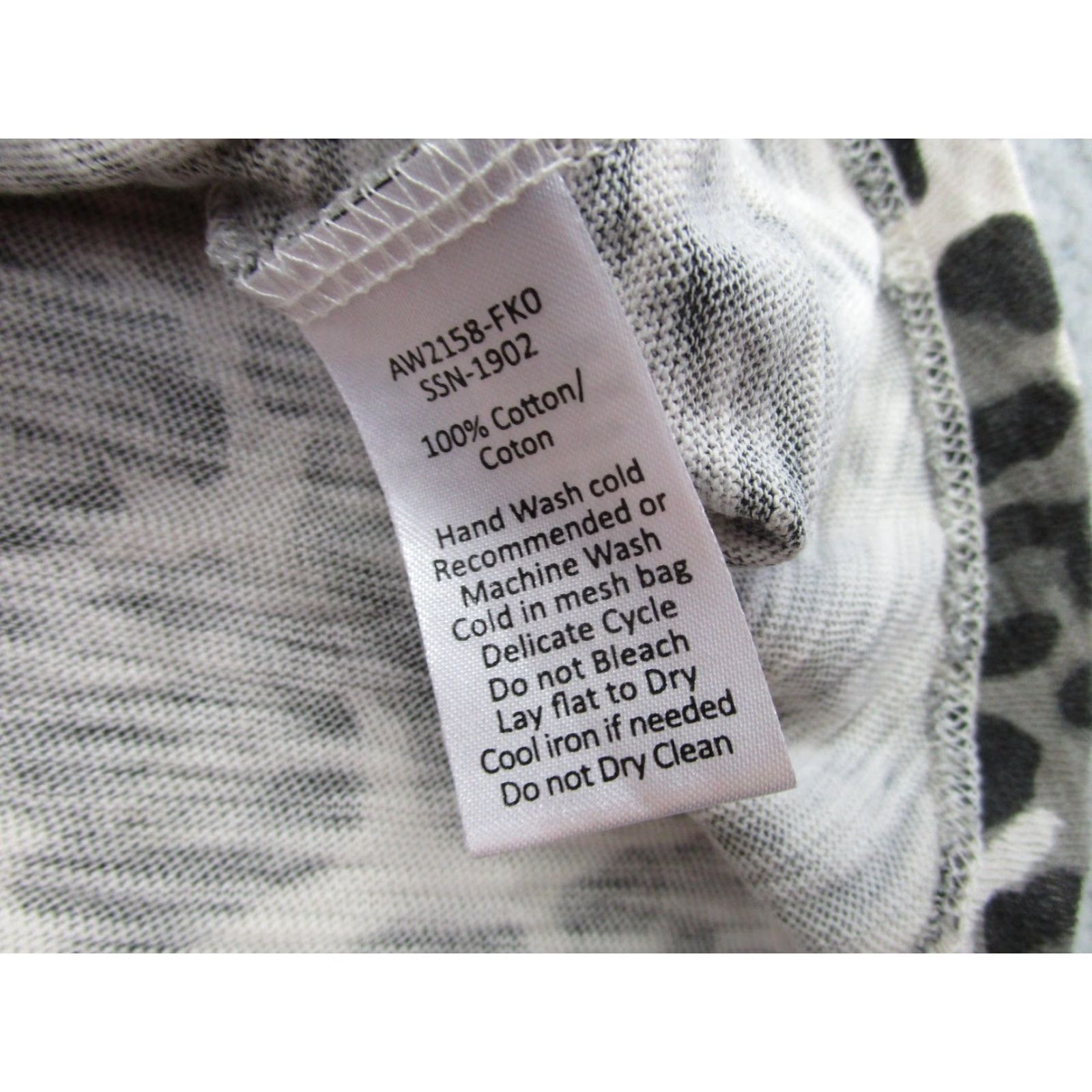 Vintage ATM Anthony Thomas Melillo Dress Women's Large Gray/Black Leopard Print Crew Neck Short Sleeve Knee Length Jersey Cotton T-Shirt Dress 90s Inspired? Size L / US 10 / IT 46 - 6 Thumbnail