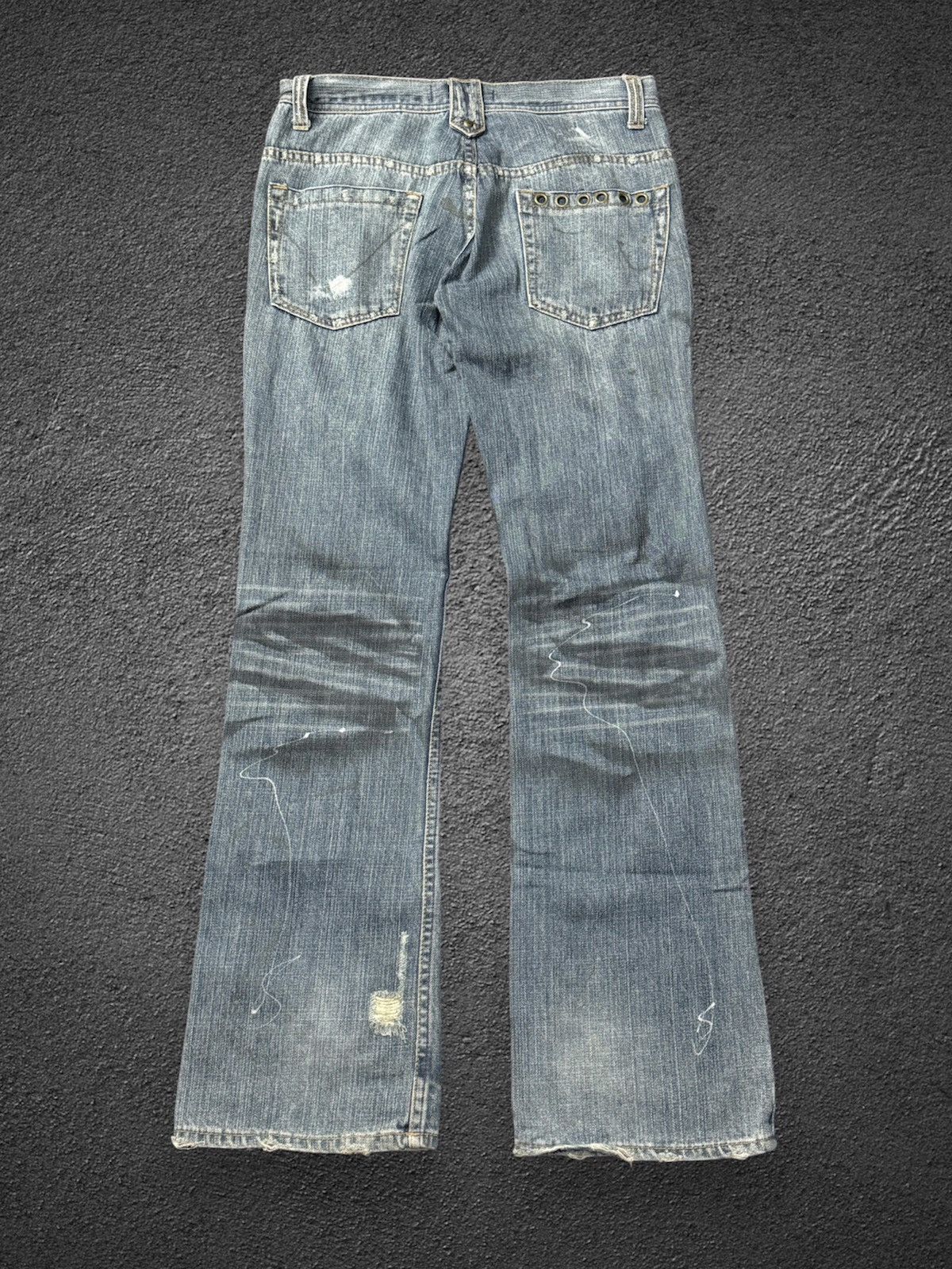 If Six Was Nine × Japanese Brand × Le Grande Bleu (L.G.B.) Flare Denim Pants Distressed Size US 29 - 2 Thumbnail