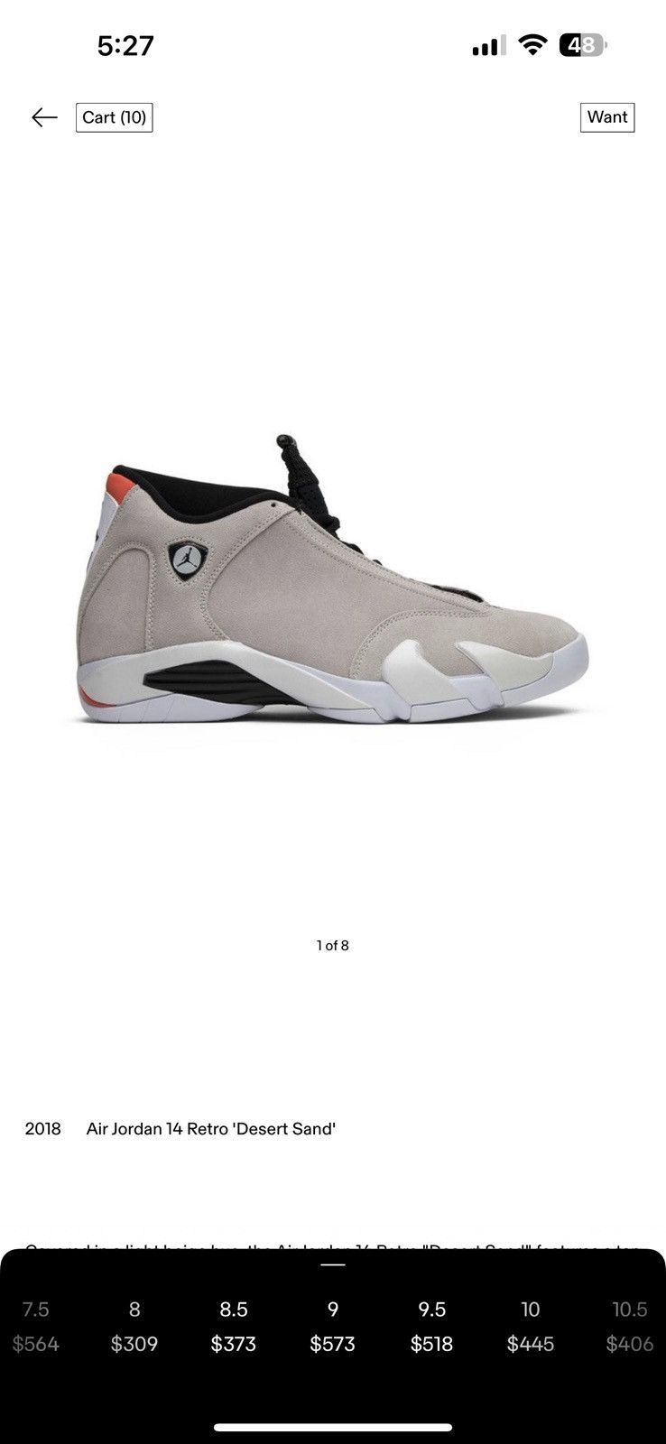 Jordan Brand Jordan 14 Desert sand 🦂 Size US 9 / EU 42 - 8 Thumbnail
