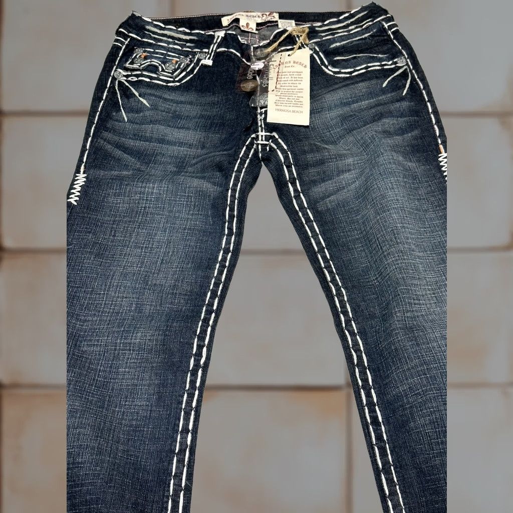 Vintage VINTAGE Laguna Beach Jeans Womens 30 x 32 Suede Pocket Fleur D Lis Boot Cut ND2027P Regular Women Size 30" / US 8 / IT 44 - 1 Thumbnail