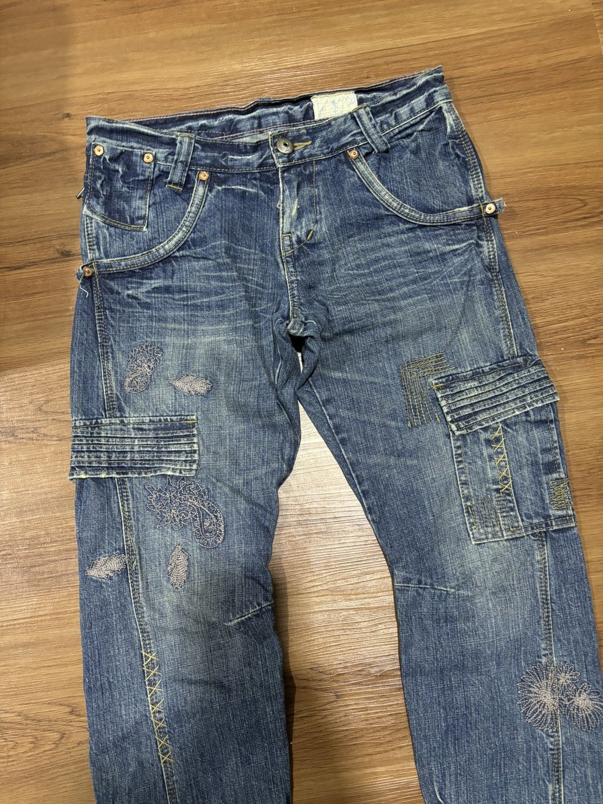 Japanese Brand × Vintage Vintage Antgauge Sashiko Distress Denim Jeans Size US 31 - 3 Thumbnail