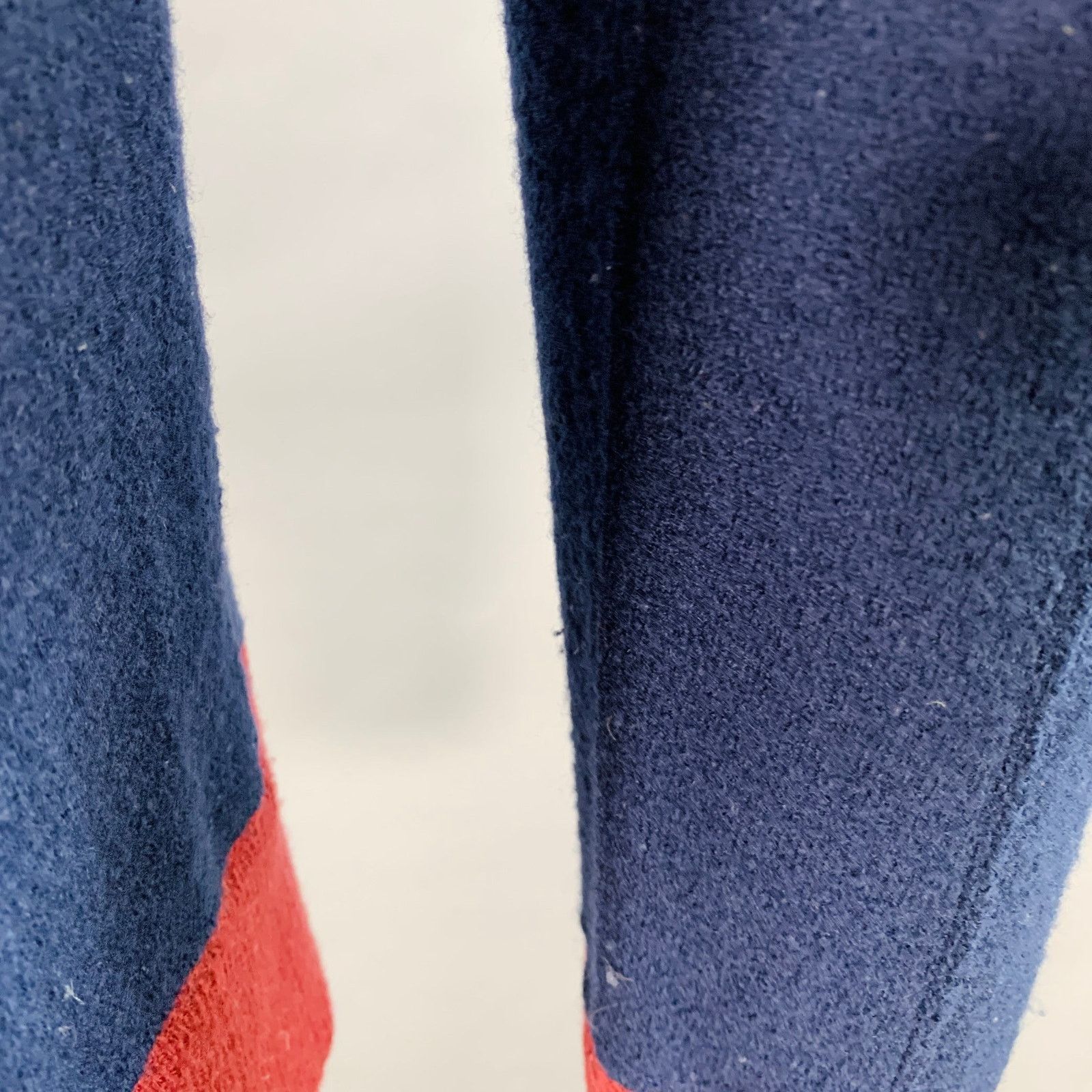 Visvim VISVIM L Navy Burgundy Color Block Wool Crew Neck Sweater Size US L / EU 52-54 / 3 - 6 Thumbnail