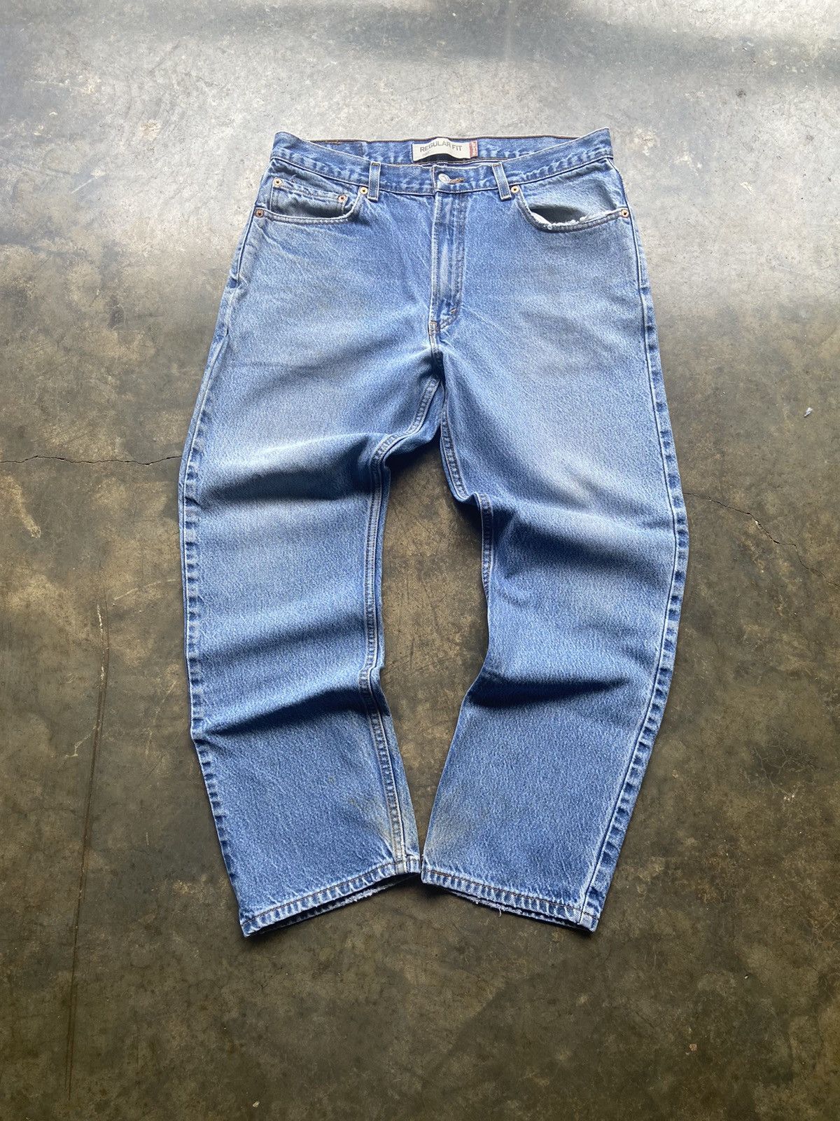Levi's × Vintage Vintage Nicely Faded Levis 505 Blue Jeans 35x30 Size US 35 - 1 Thumbnail
