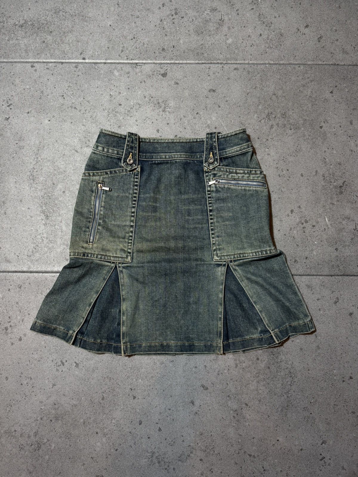Japanese Brand Vintage 90s Kumikyoku Japan denim mini skirt Size 26" / US 2 / IT 38 - 1 Thumbnail