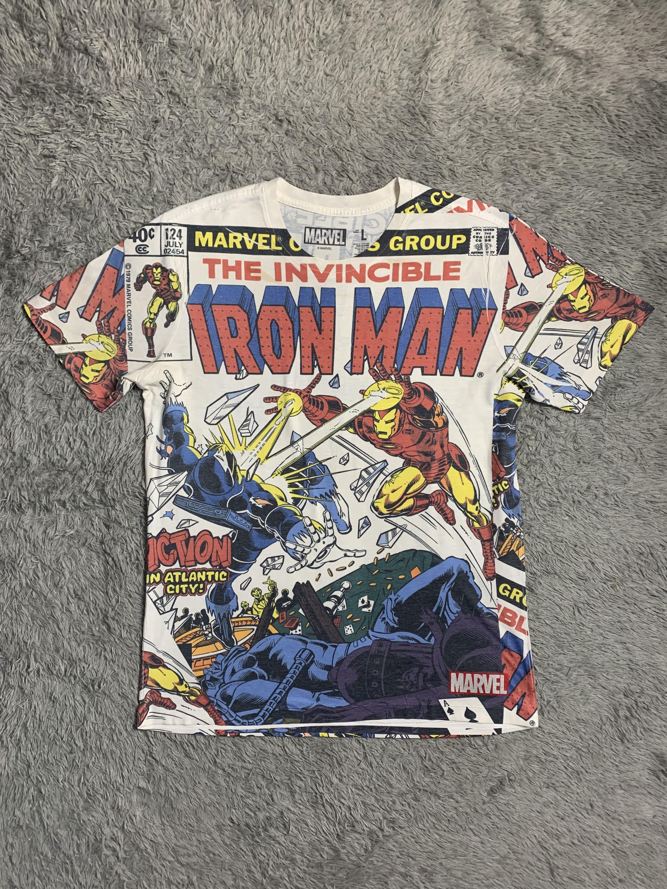 Vintage Vintage 90s Marvel Comics Iron Man All Over Print AOP Tee Size US L / EU 52-54 / 3 - 2 Thumbnail