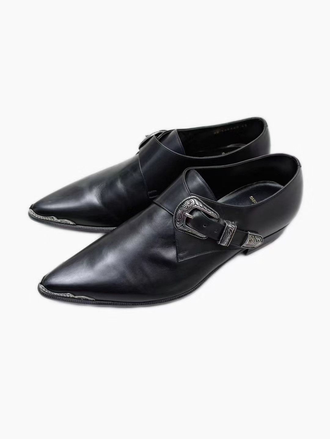 Saint Laurent Paris Saint Laurent Paris 14ss Western Buckle Leather Shoes-yw Size US 10 / EU 43 - 1 Thumbnail