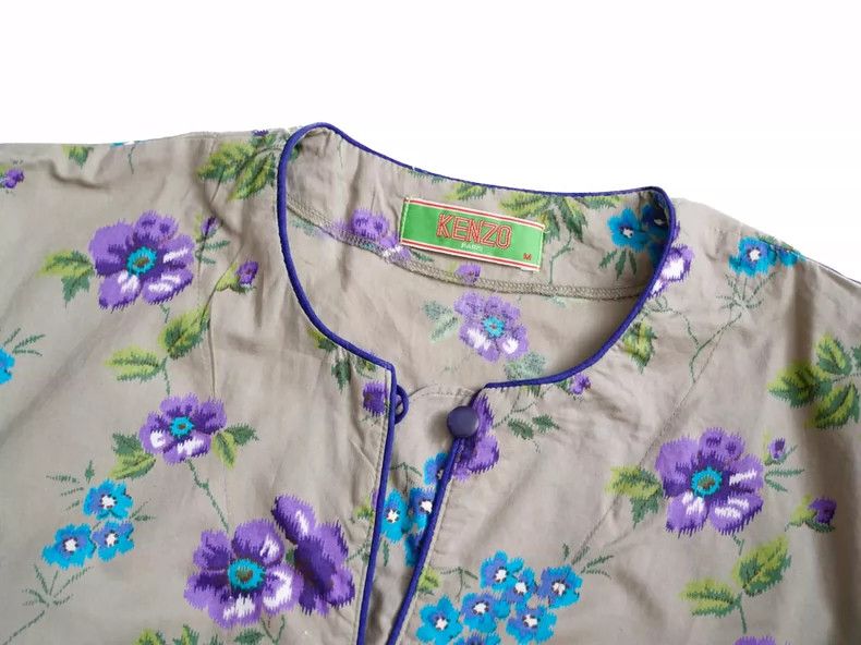 Kenzo KENZO Blue and purple floral dress Size M / US 6-8 / IT 42-44 - 8 Thumbnail