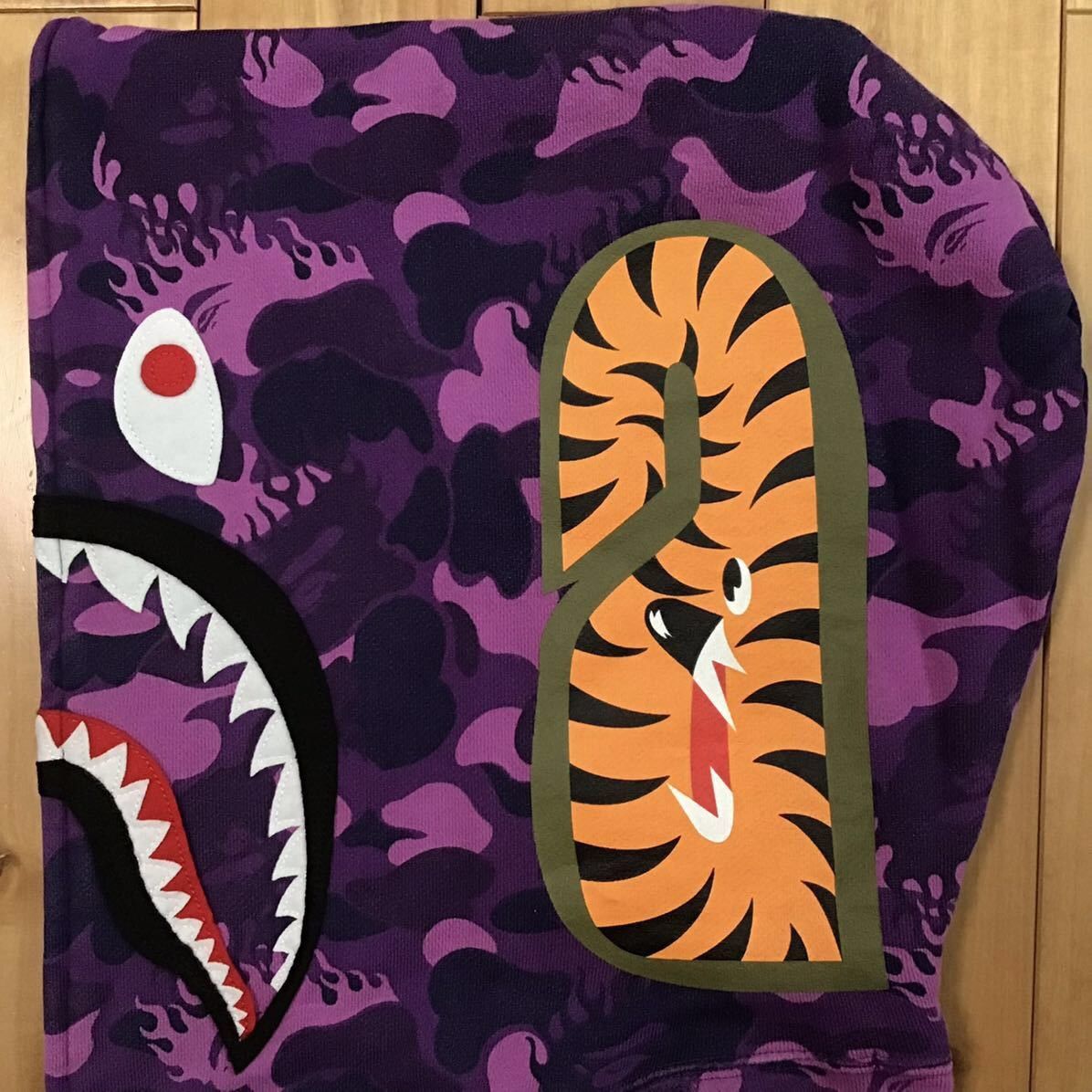Bape × Nigo Fire Camo Shark Full Zip Hoodie a bathing ape flame NIGO Size US XL / EU 56 / 4 - 5 Thumbnail