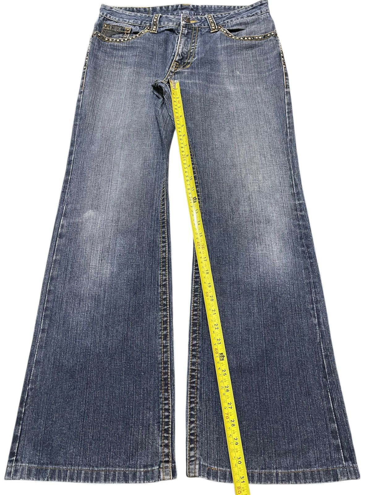 Hysteric Glamour Vintage Japanese Brand Wash Studded Style Baggy Jeans Size US 33 - 14 Thumbnail