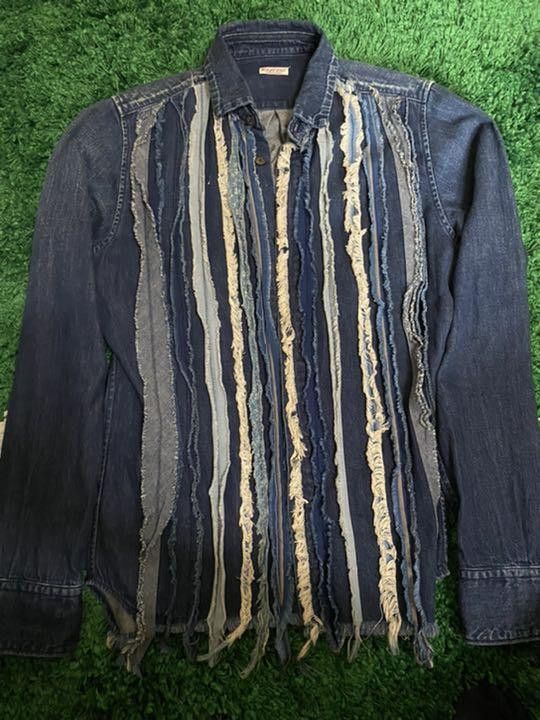 Kapital Reconstructed Patchwork Denim Shirt Size US M / EU 48-50 / 2 - 1 Thumbnail
