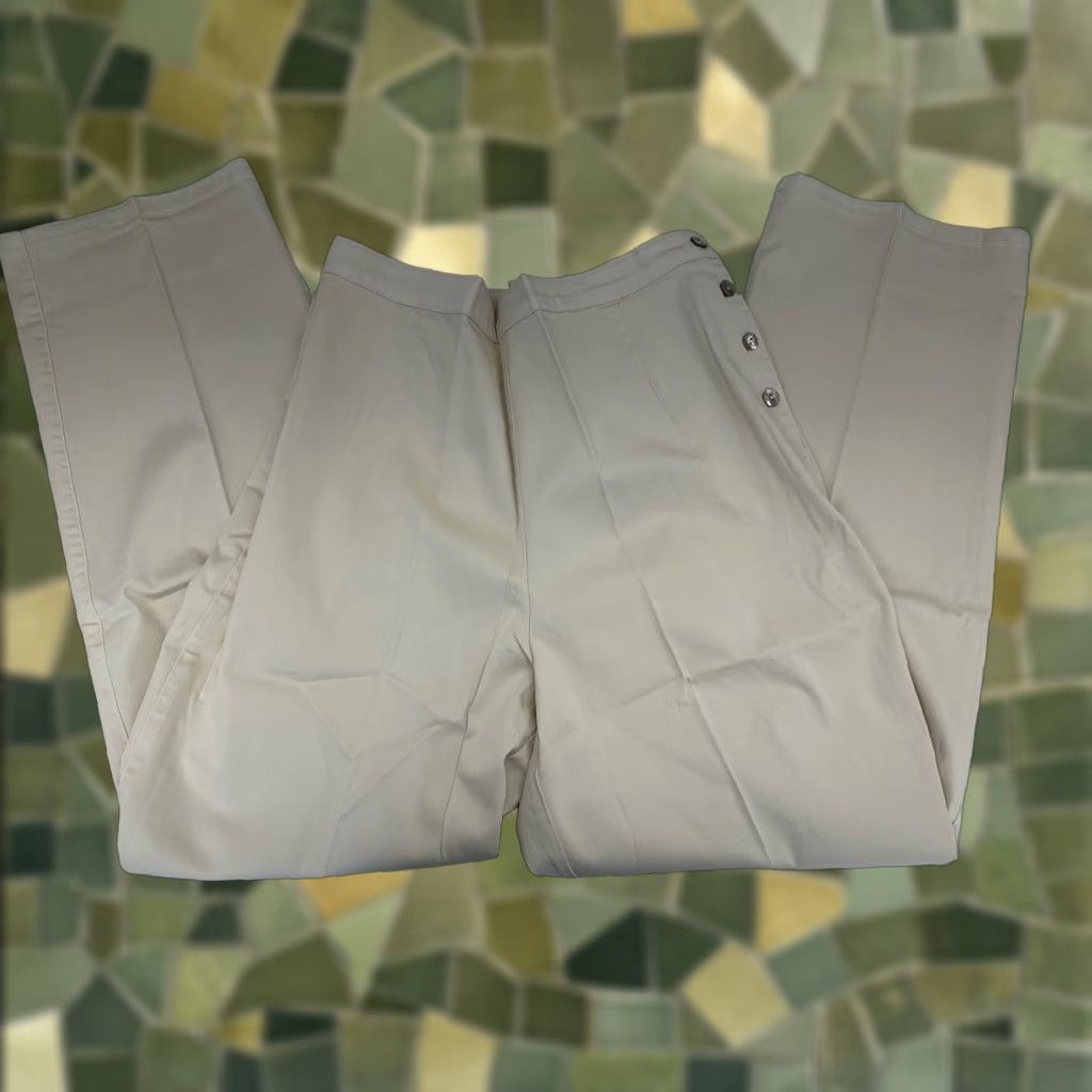 Orvis Orvis Womens Pants Size 16 Stone Side-Button Vineyard Pants USA Made Size 38" / US 16 / IT 52 - 1 Thumbnail