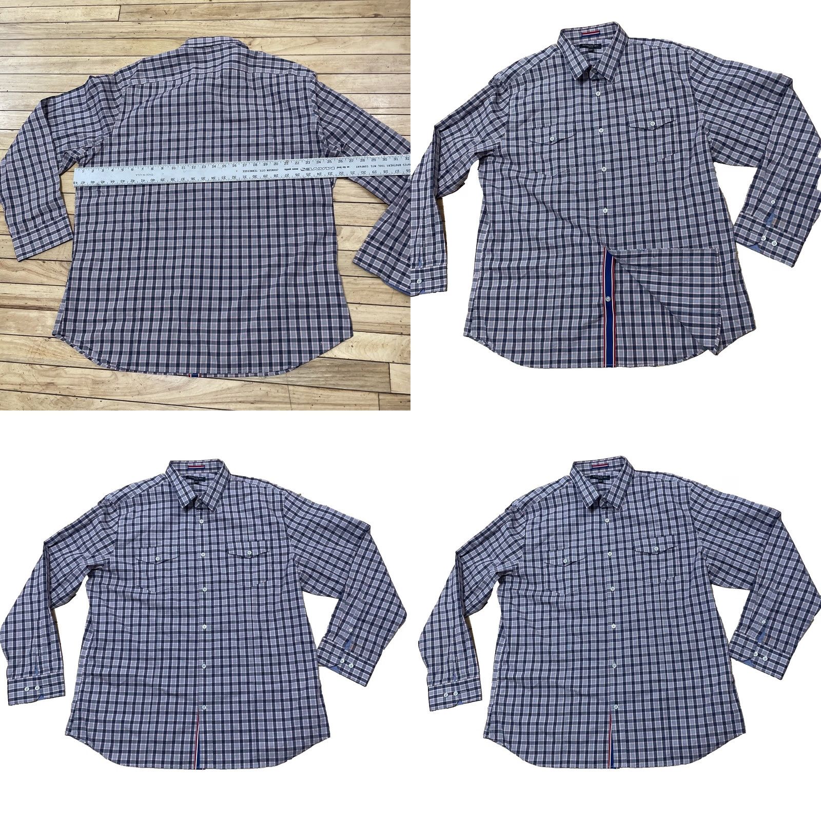 Banana Republic VINTAGE Banana Republic Button Shirt Men 2XL Slim Fit Plaid Shirt, Gray Red, Long Sleeve, Button-Up, Classic, 2014, Casual, Business, 2XL Mens Size US XXL / EU 58 / 5 - 11 Thumbnail