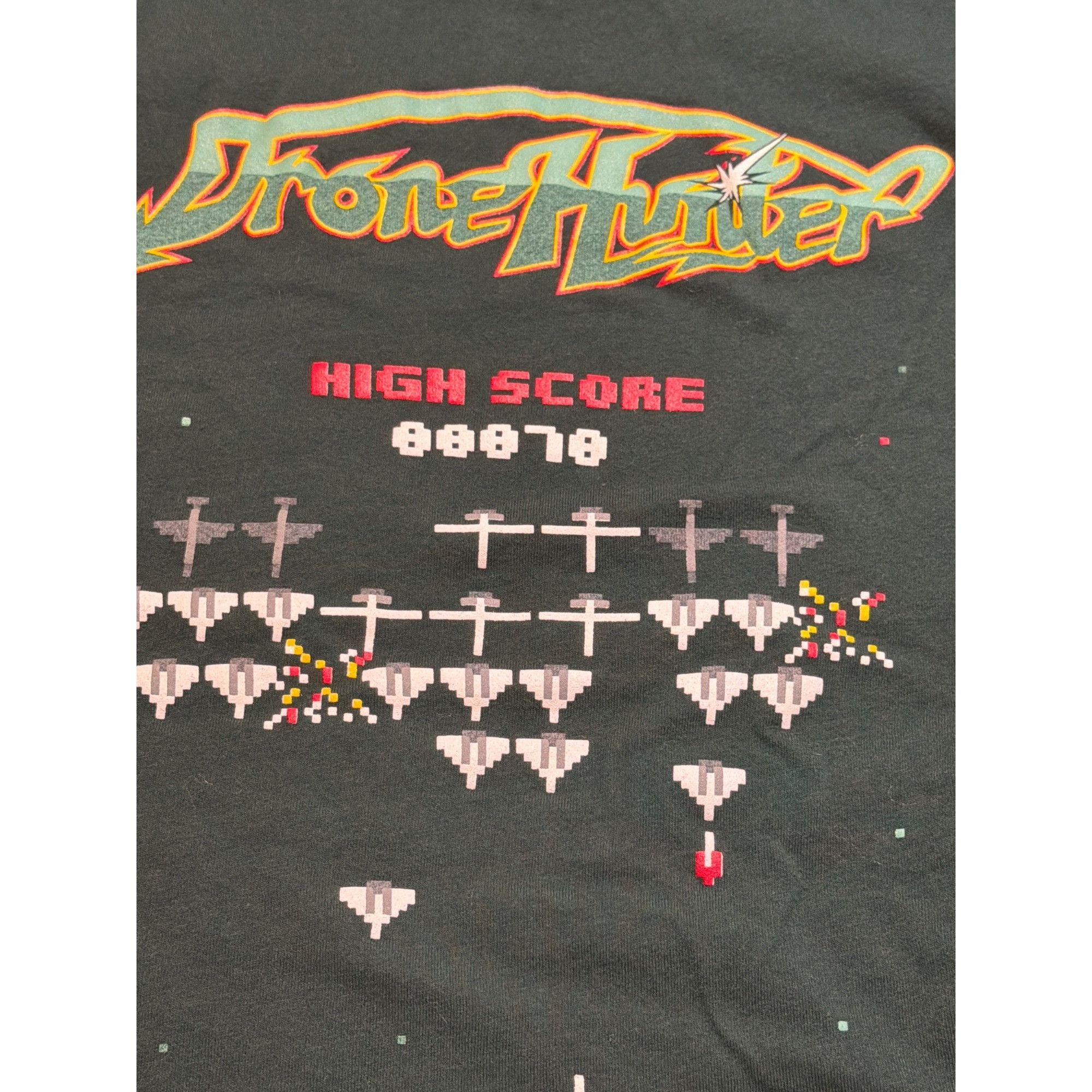 Next Level Drone Hunter Galaga Graphic T Shirt Green Retro Pixel F15E H Size US M / EU 48-50 / 2 - 4 Thumbnail