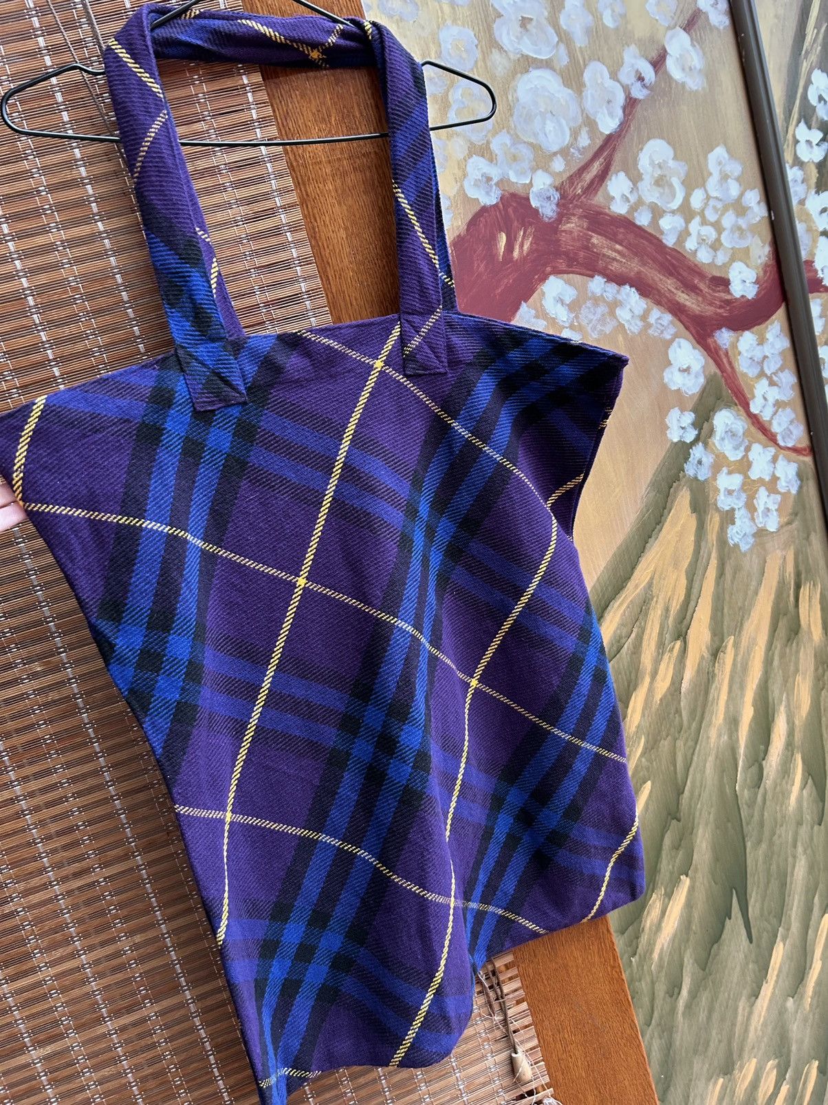 Burberry Burberry London Large Purple Nova Check Fabric Tote Bag Size ONE SIZE - 3 Thumbnail
