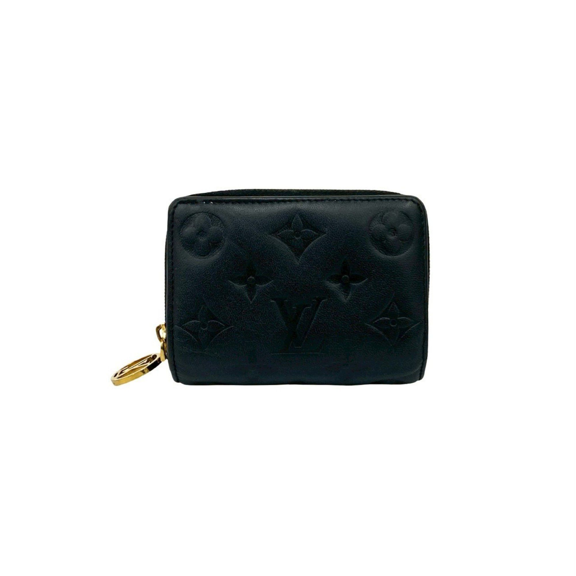 Louis Vuitton Louis Vuitton Portefeuille Lou Monogram Empreinte Leather Round Zip Bi-fold Wallet Black 42467 Size ONE SIZE - 1 Thumbnail