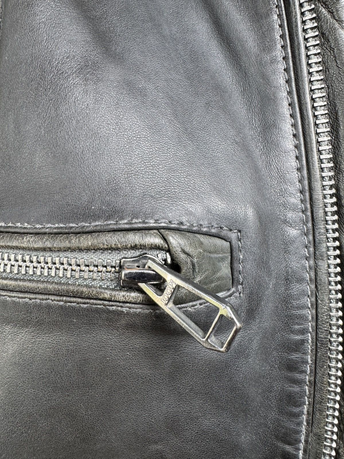 Joop! Joop! Jeans Black Lambskin Leather Biker Jacket Vintage 52 Size US L / EU 52-54 / 3 - 6 Thumbnail