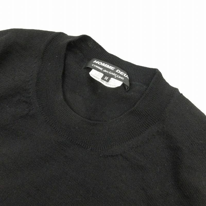 Comme des Garcons Homme Deux Sweater knit pullover long sleeve wool crewneck Black Size US M / EU 48-50 / 2 - 3 Thumbnail